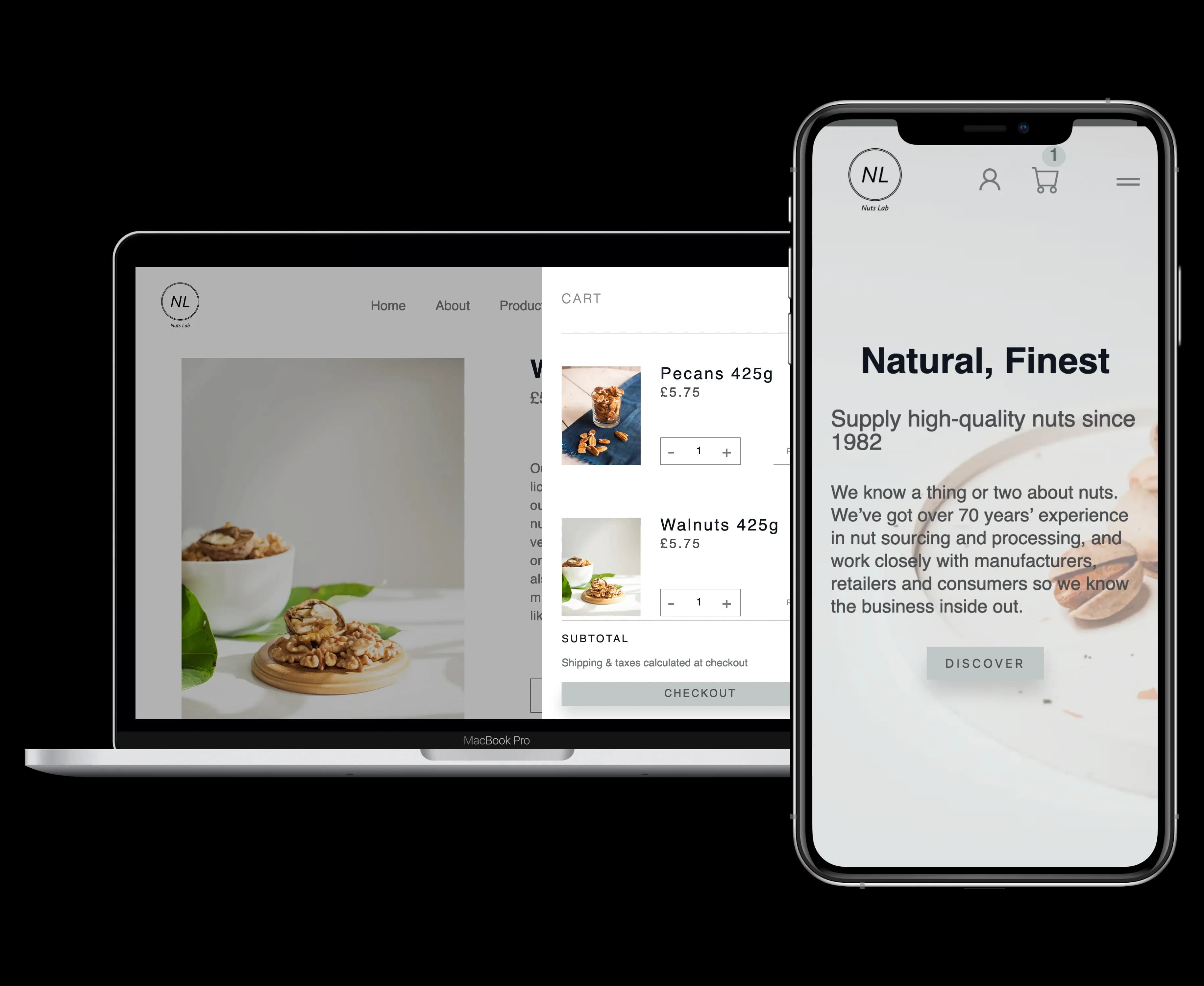 project thumbnail of Nuts Lab — e-commerce app